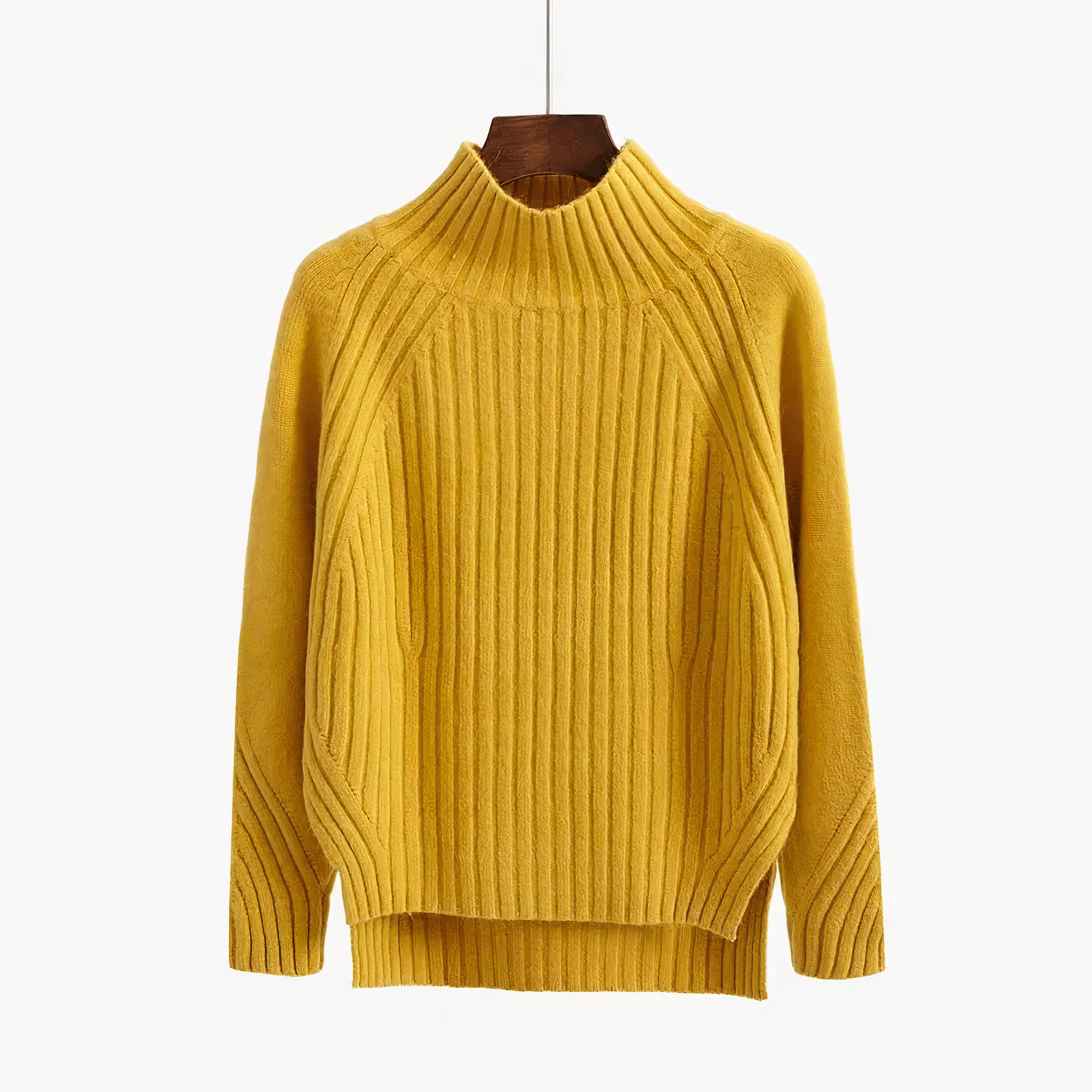 Twist Hem Solid Color Pullover Sweater