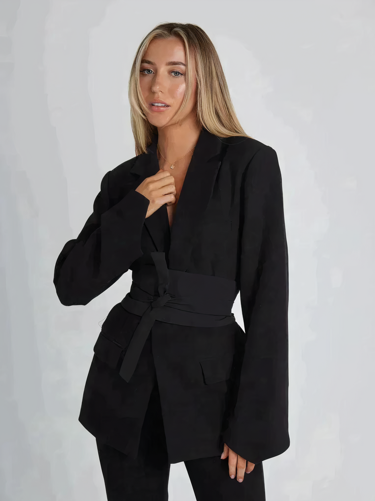 Women's high-end lace-up two-piece suit