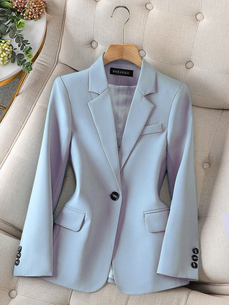 Women's Blazer - Tailored Fit - Single Button - Notch Lapel - Formal Wear
