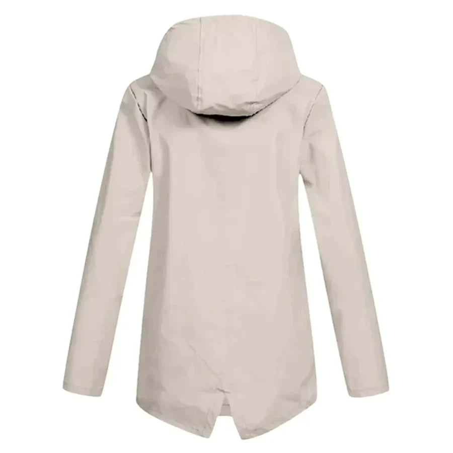 Waterproof Hooded Zip-Up Front Pocket Coat