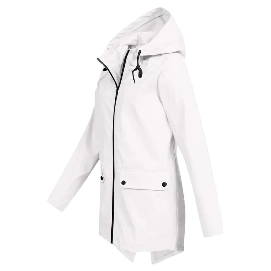Waterproof Hooded Zip-Up Front Pocket Coat