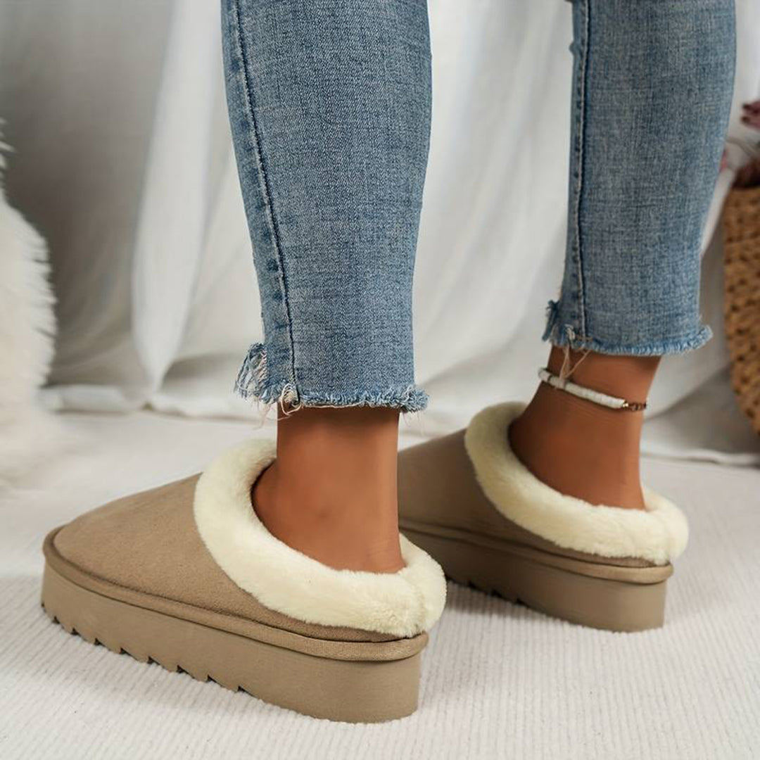 Women's winter slip-on snow low-top boots