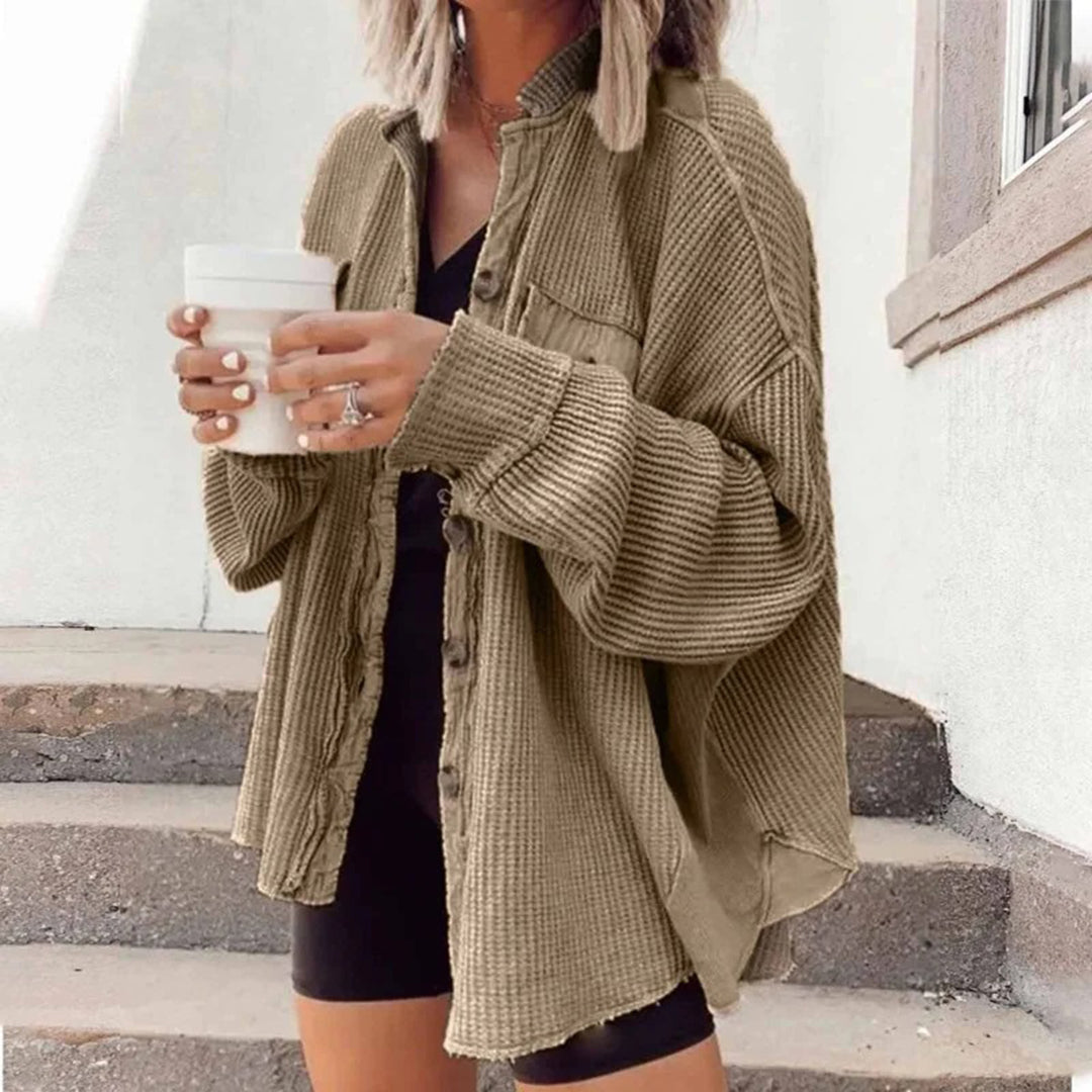 Women's casual lapel splicing irregular shirt jacket multi-color