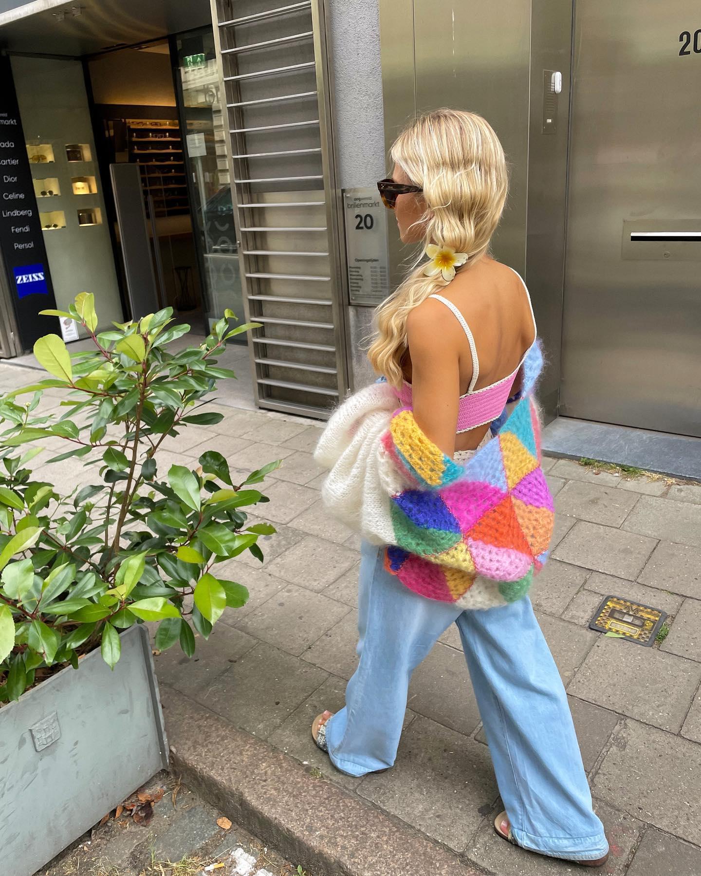 Women's rainbow sweater coat