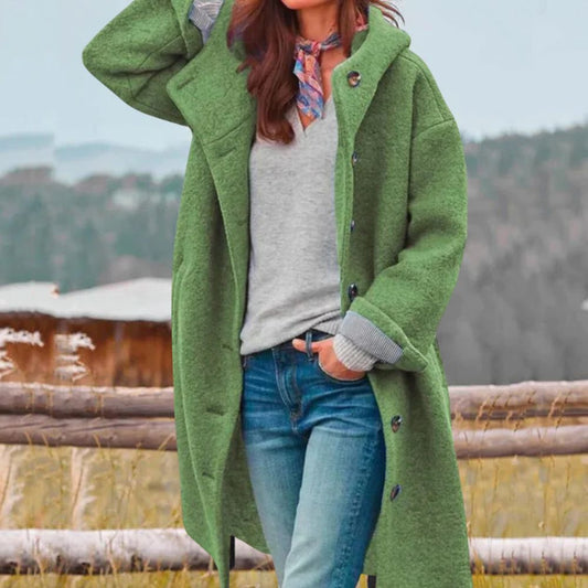 Stylish Autumn Front Pocket Button Coat