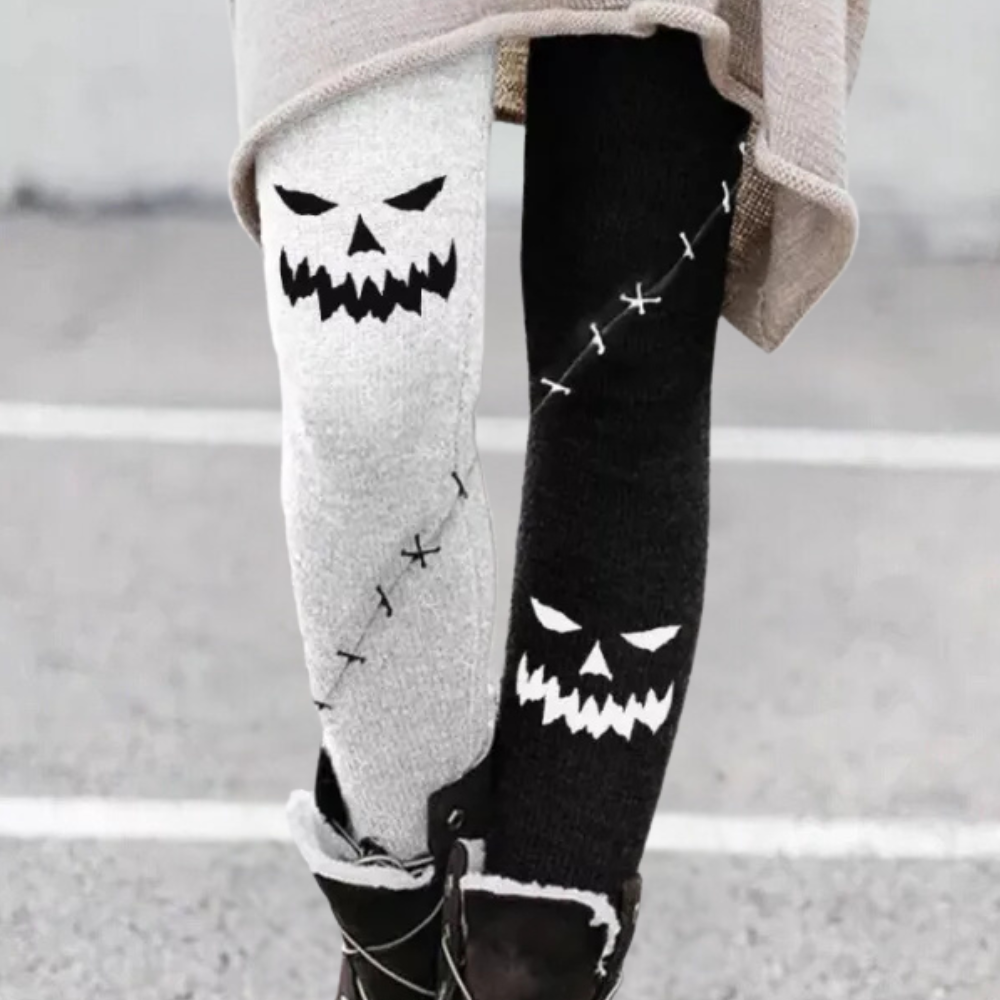Women’s Leggings – Stretch Fit – Breathable Knit – Geometric Print – Full Length