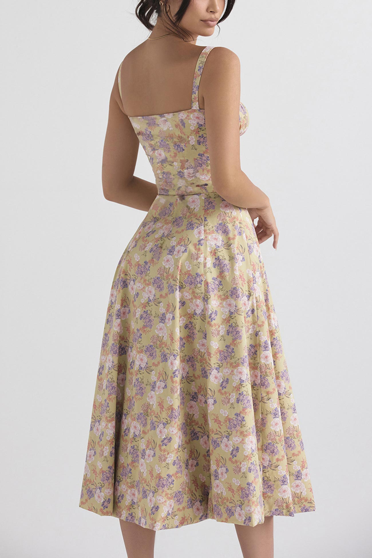 Women's Midi Dress - Fitted Bodice - Slit Skirt - Elegant Sleeveless Formal Wear