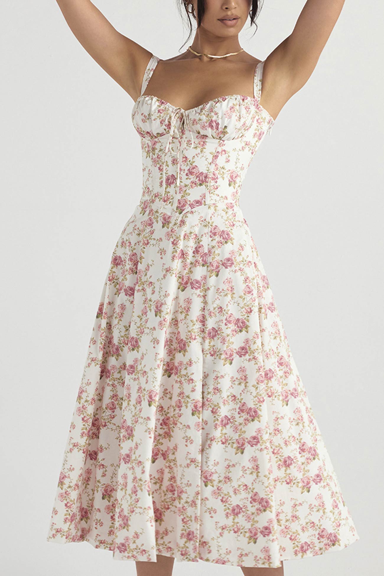 Women's Midi Dress - Fitted Bodice - Slit Skirt - Elegant Sleeveless Formal Wear