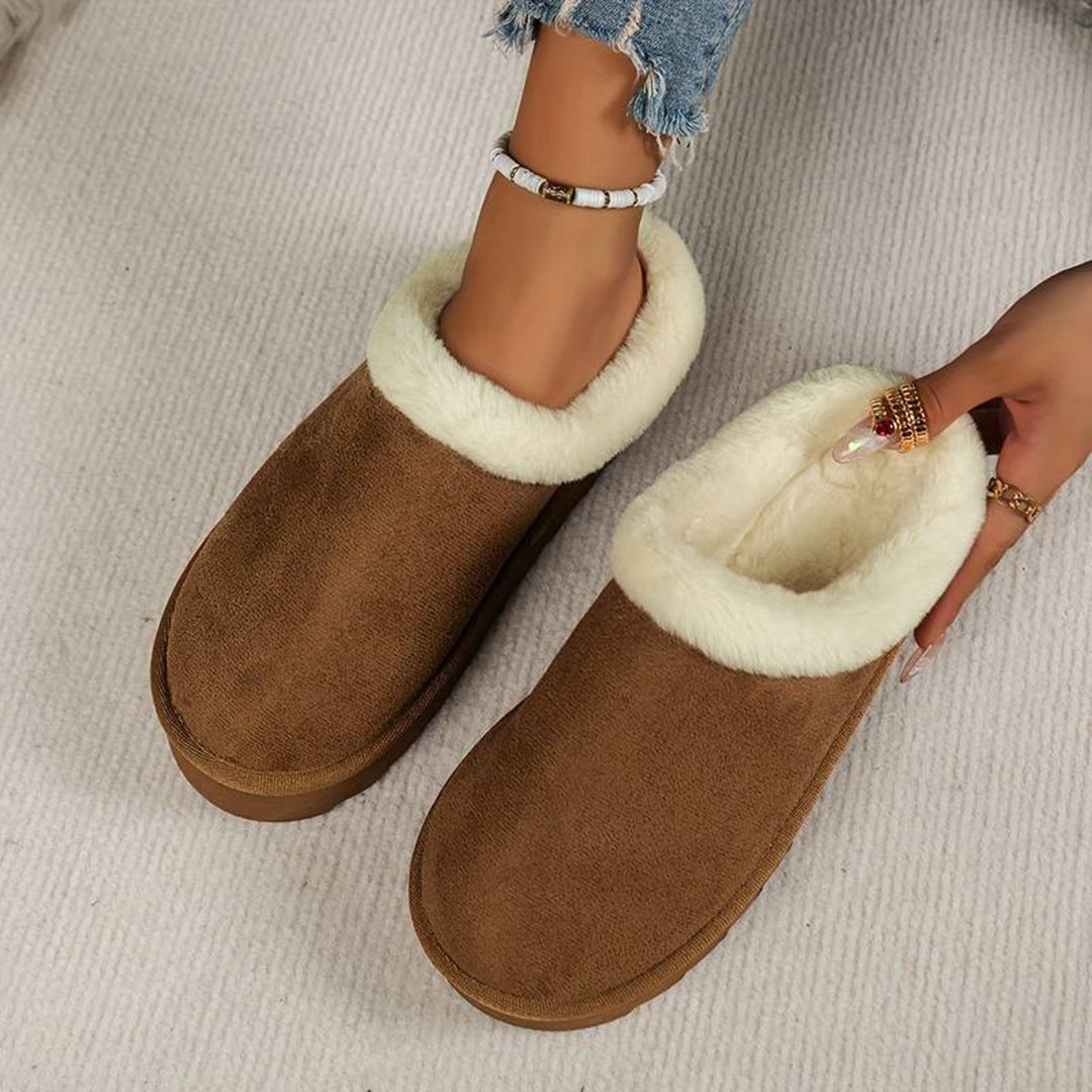 Women's winter slip-on snow low-top boots