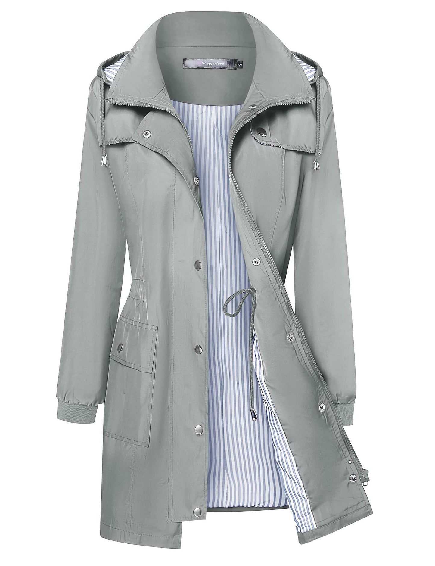 Women's casual waterproof hooded windbreaker jacket