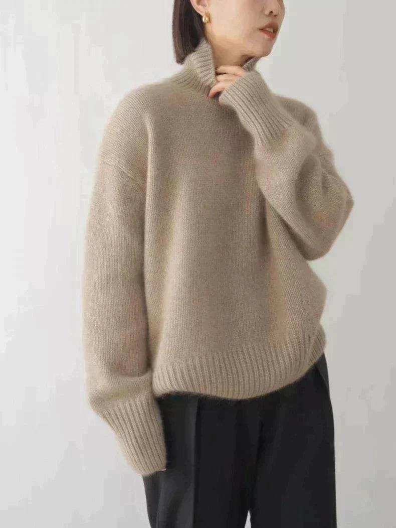 Thickened High Collar Loose Knit Sweater