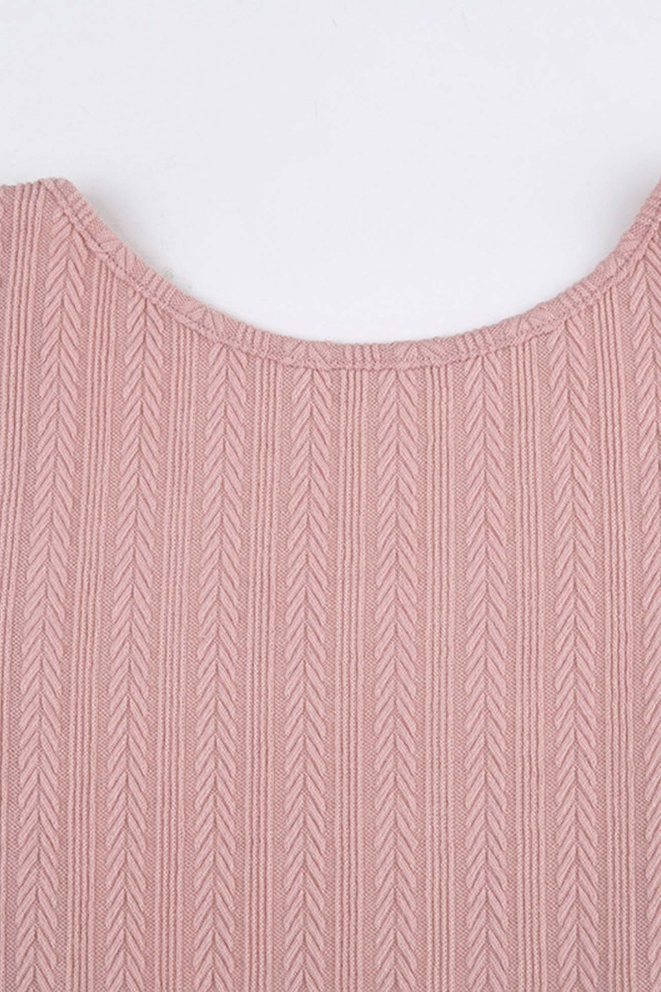 Women’s Sweater Dress - Cable Knit - Mini Length - Flared Sleeve - Fitted Silhouette