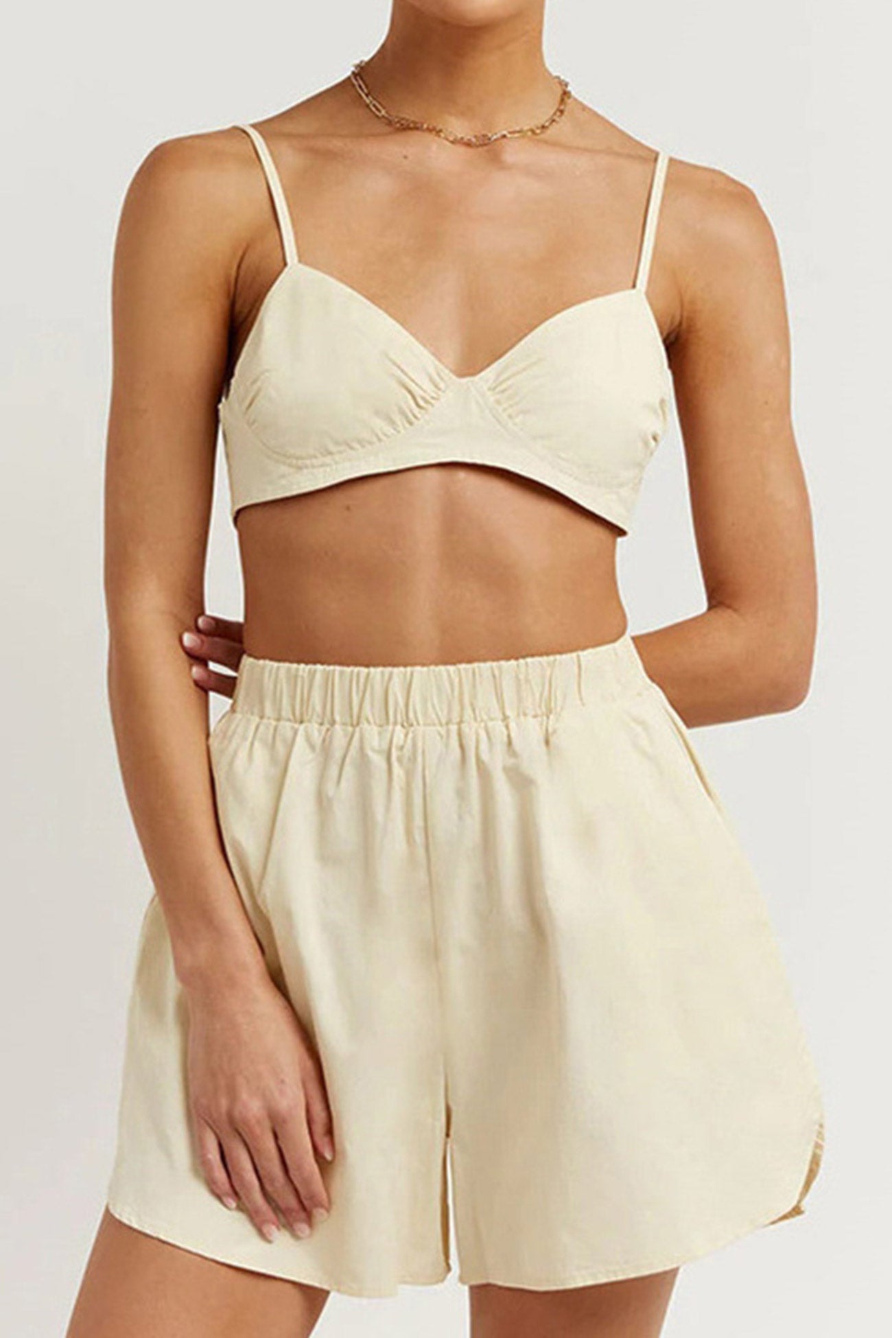 Freyda - long sleeve shirt vest three-piece shorts set