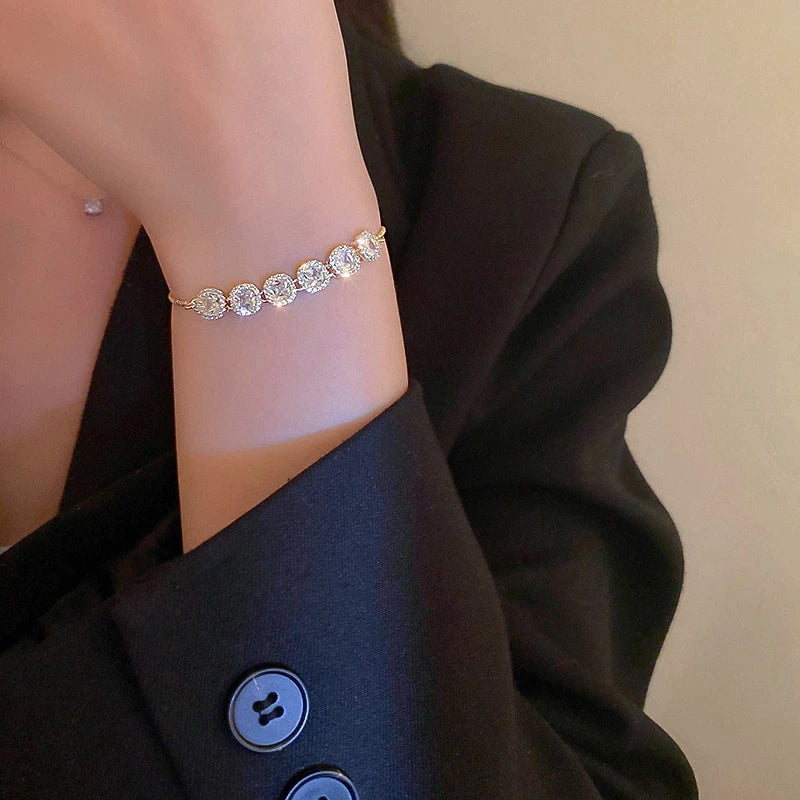 Sparkling Crystal Luxury Gold Bracelet