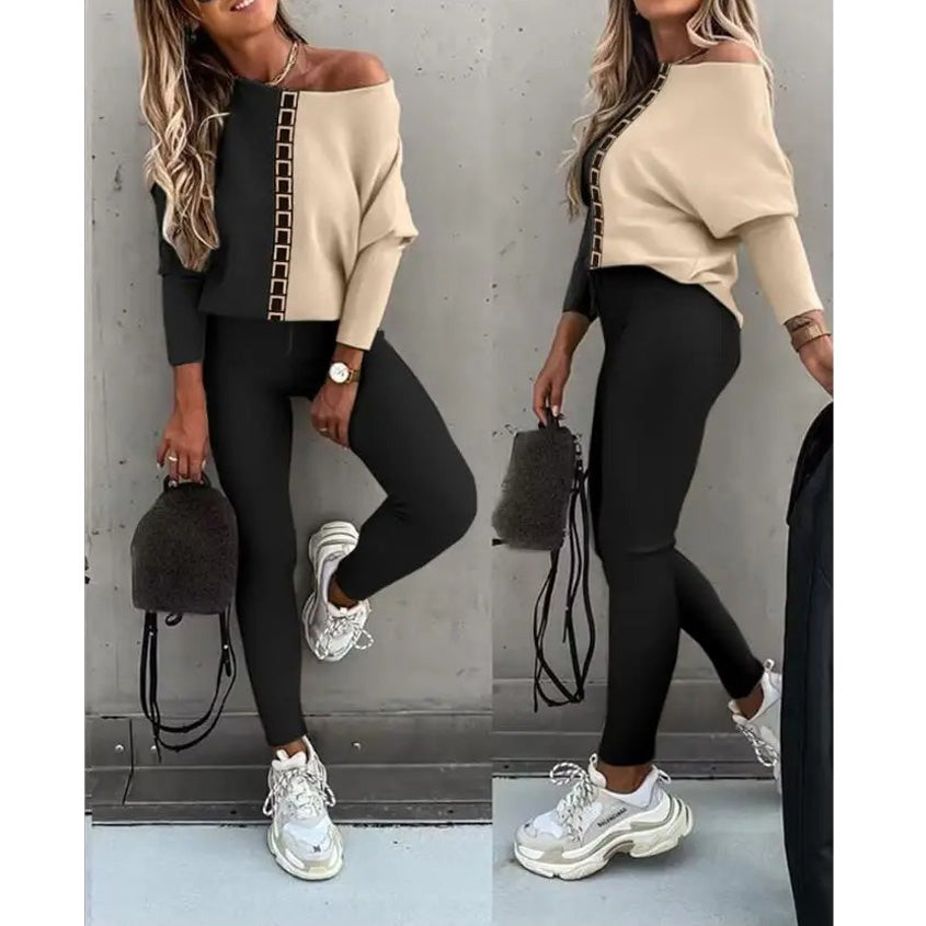 Noreen - Fashionable Women's Set with Blouse and Trousers