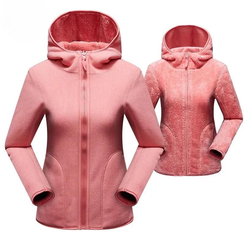 Women's warm double-sided fleece jacket