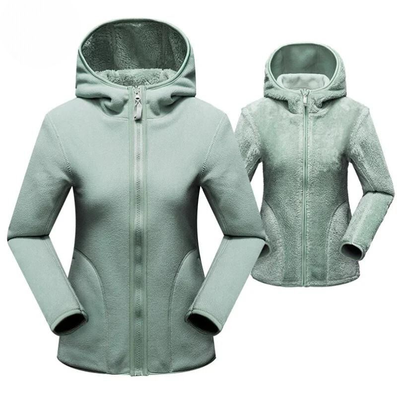 Women's warm double-sided fleece jacket