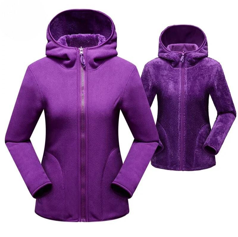 Women's warm double-sided fleece jacket