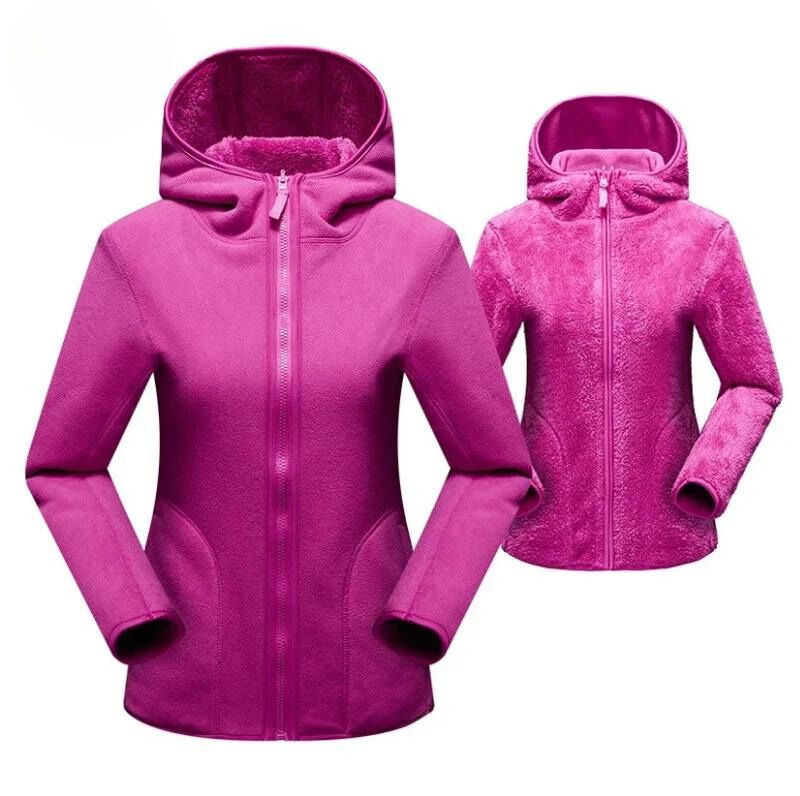 Women's warm double-sided fleece jacket