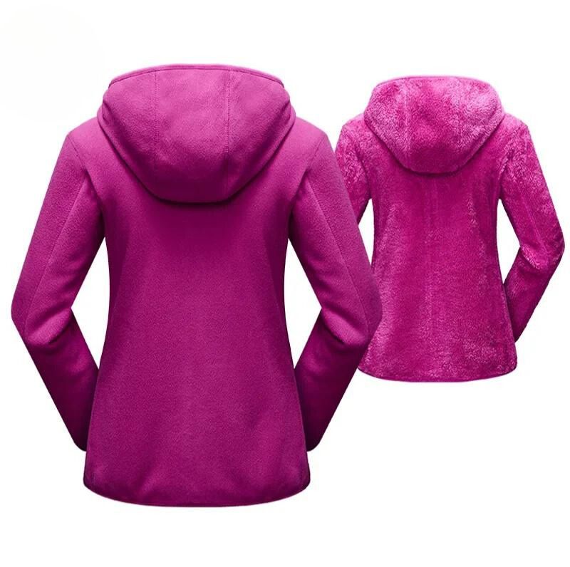 Women's warm double-sided fleece jacket