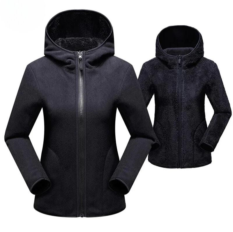 Women's warm double-sided fleece jacket