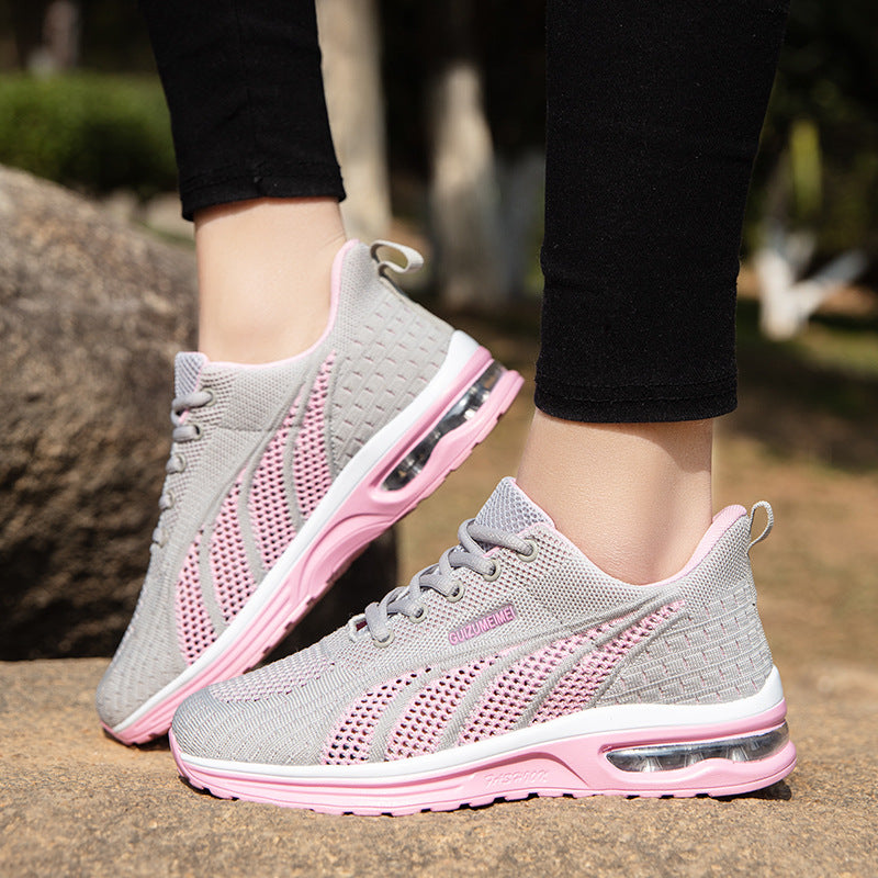 Breathable Cushioned Mesh Running Sneakers
