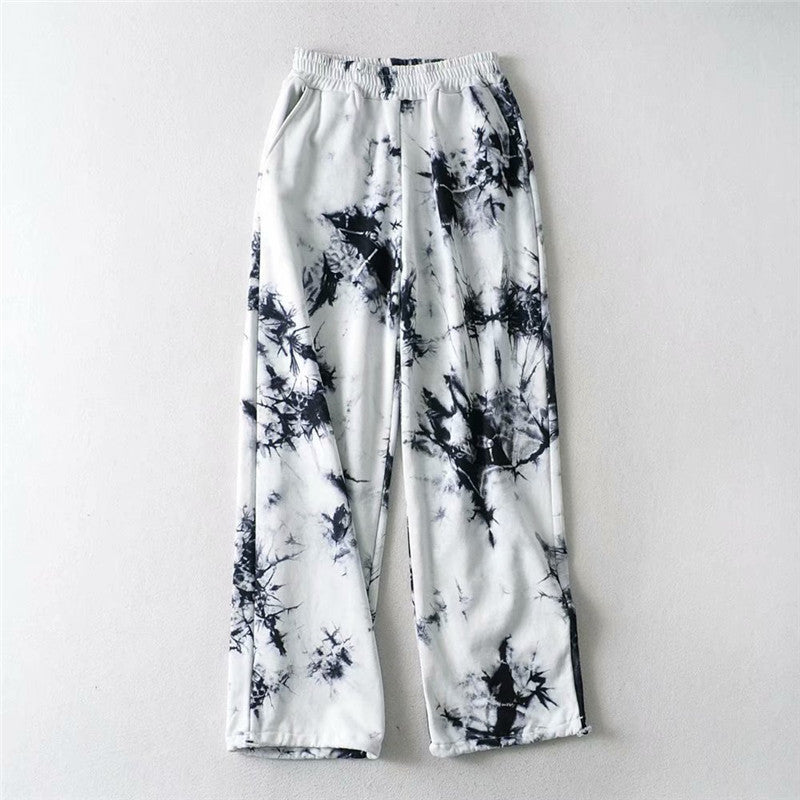 Women's tie-dye wide leg trousers