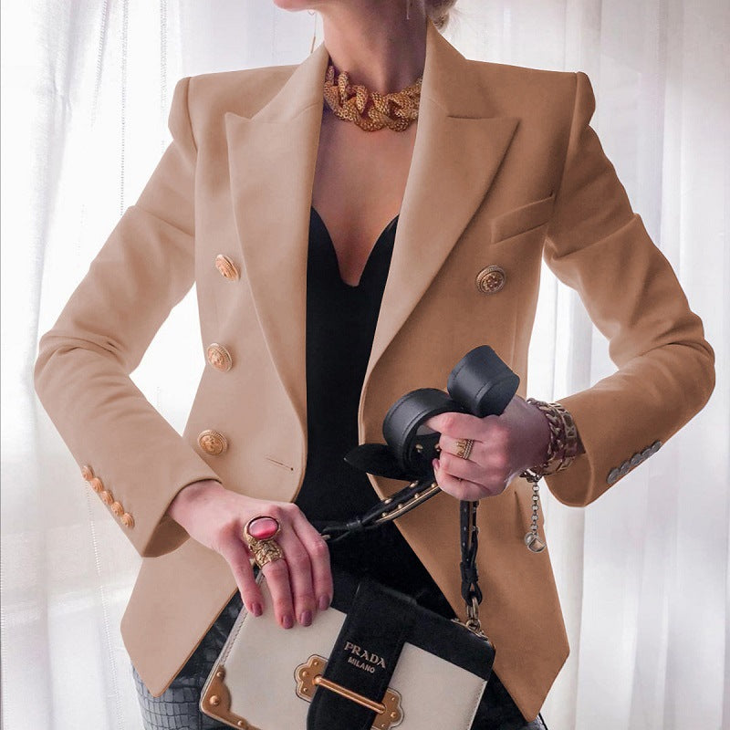 Women's tailored blazer with gold buttons