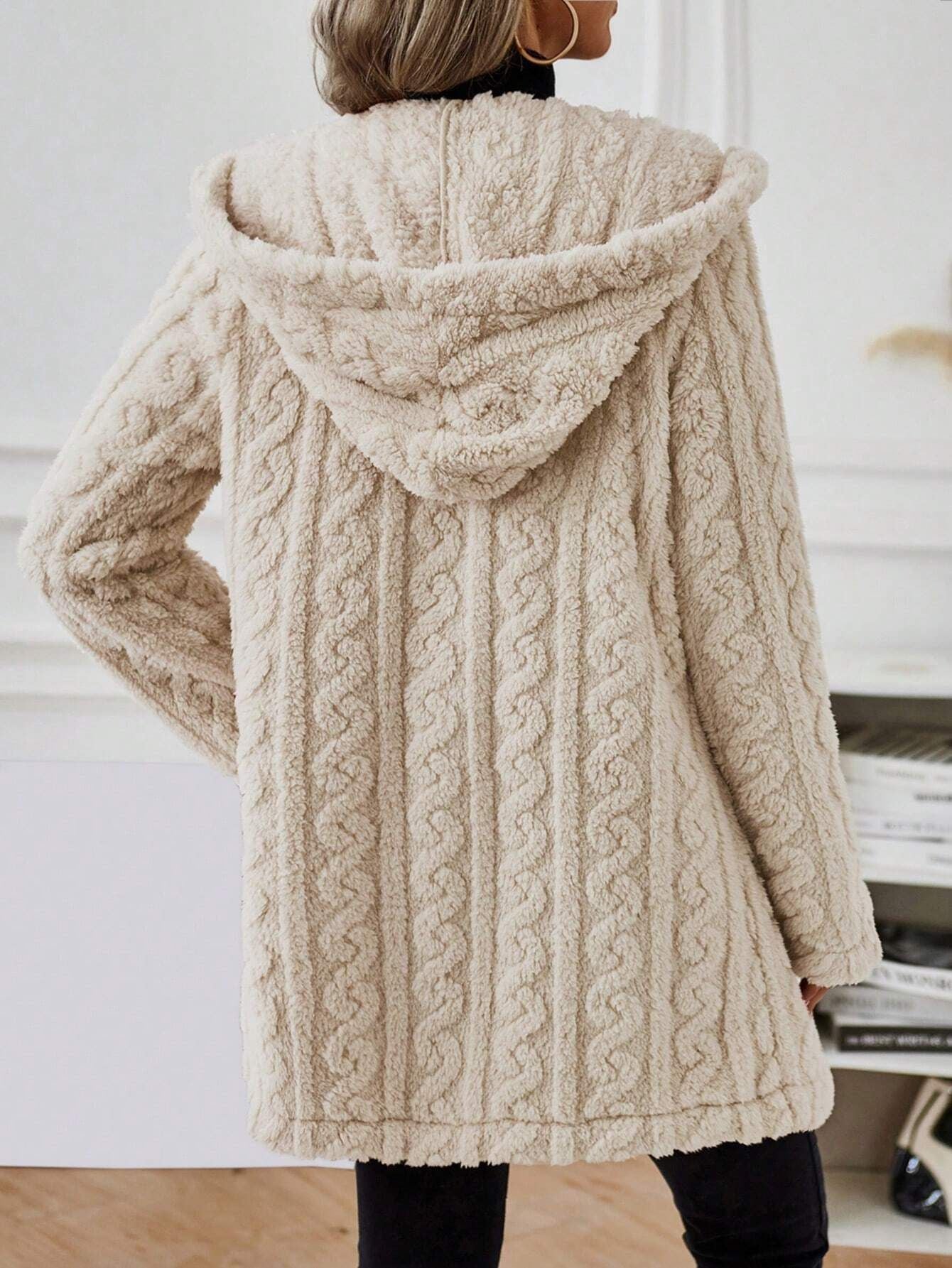 Women’s long-sleeved hooded twisted jacket for autumn/winter