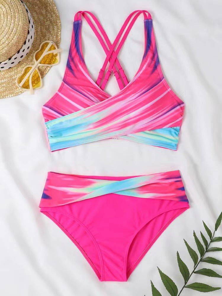 High-Waisted Plunge Wrap Bikini Set