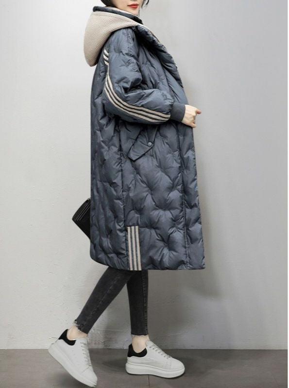 Women's long padded hooded winter jacket