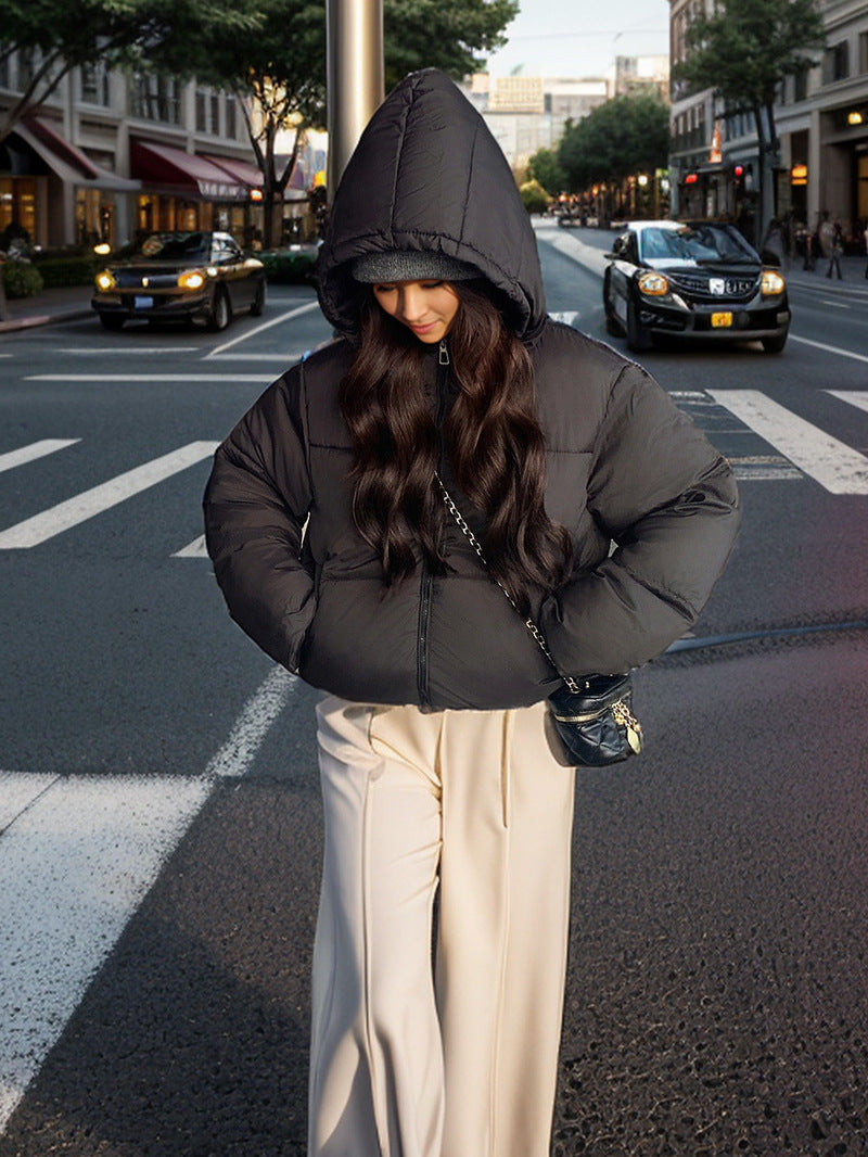Women's half-placket puff pastry slim fit down jacket