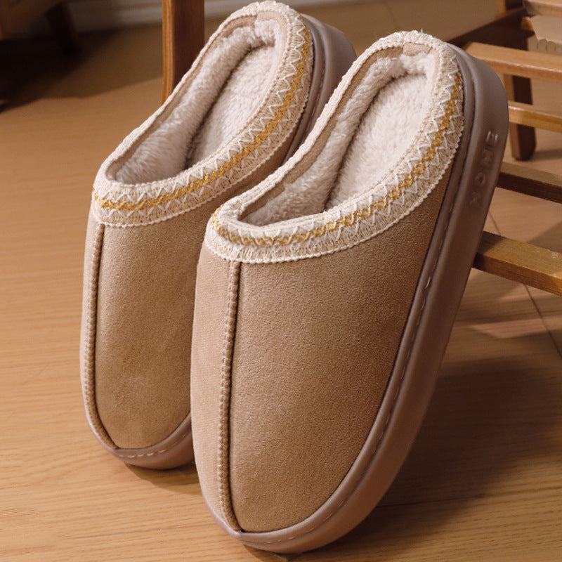 Amelia Comfort Fit House Slippers | Embroidered Plush Interior House Slippers