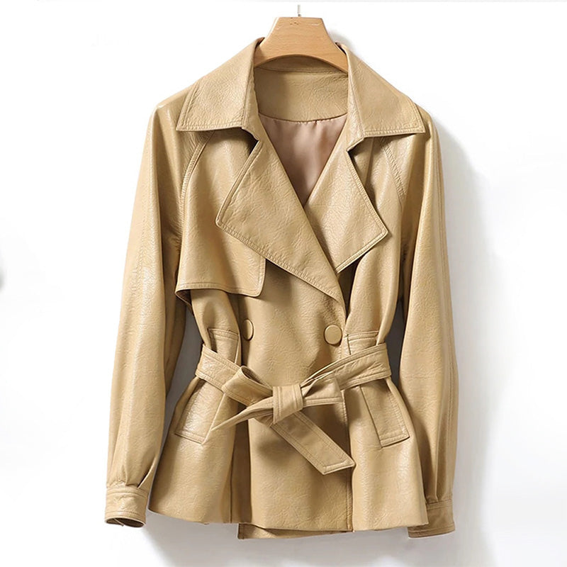 Belted Leather Waist Jacket