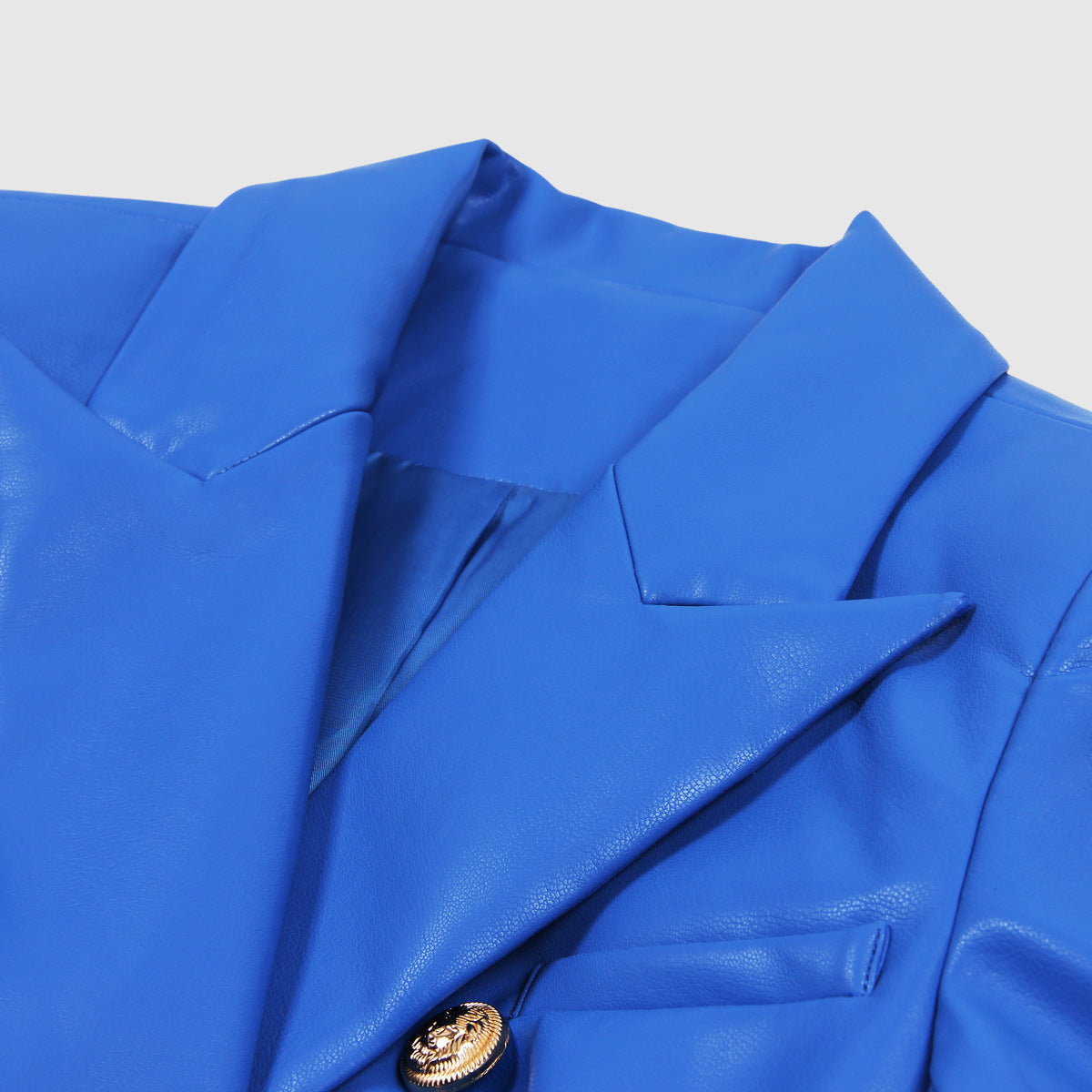 Slim Fit V-Neck Leather Jacket
