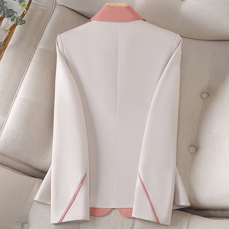 Women's elegant blazer with contrast lapels