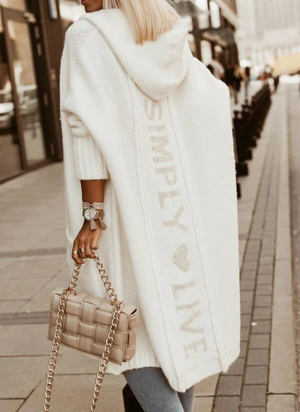 Stylish long cardigan for women with front pocket