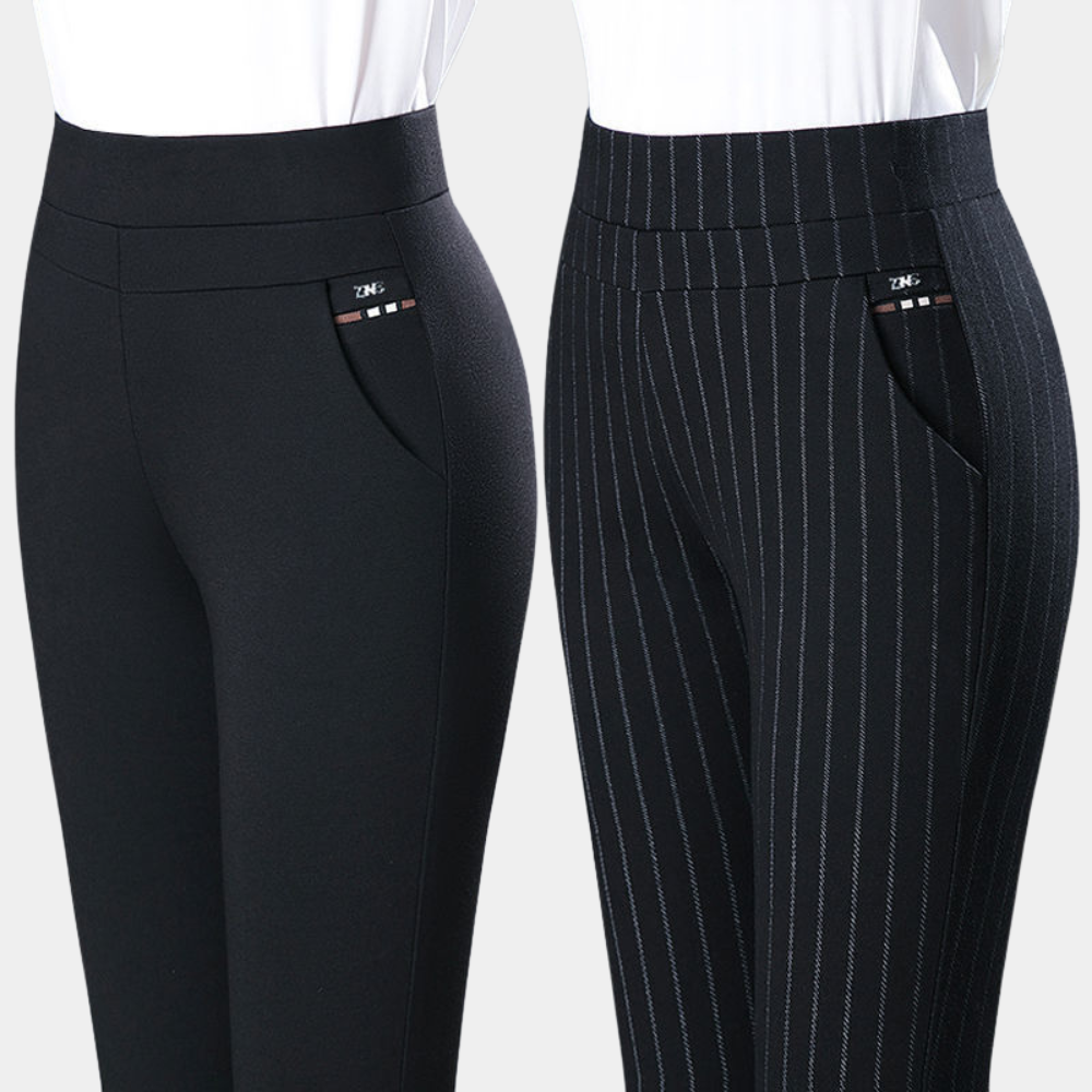 Women's elastic high waist trouser pants