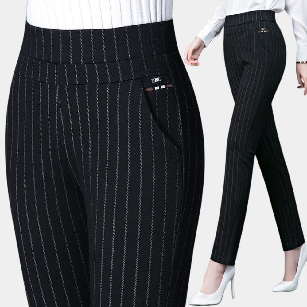 Women's elastic high waist trouser pants