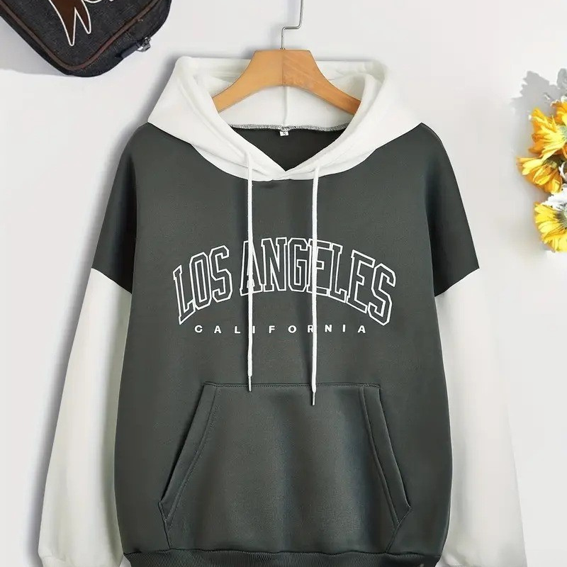 Women’s Pullover Hoodie – Loose Fit – Soft Cotton Feel – Hooded with Kangaroo Pocket