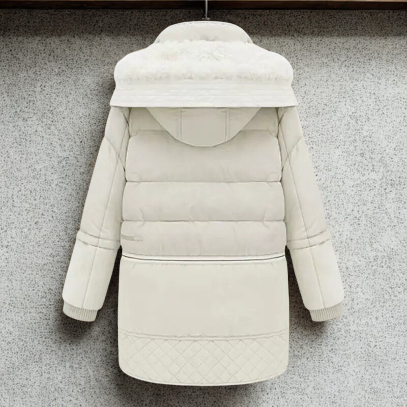 Women’s Padded Coat – Oversized Fit – Quilted Design – Plush Hood – Ribbed Cuffs