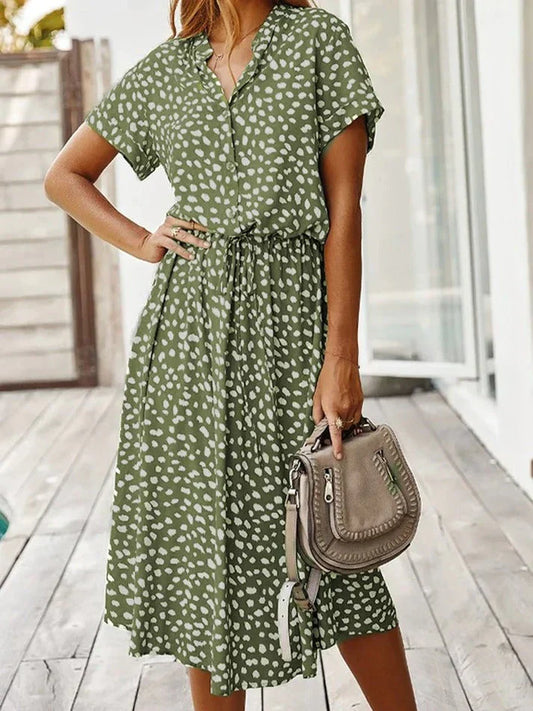 Relaxed Cinched Waist Midi Dress