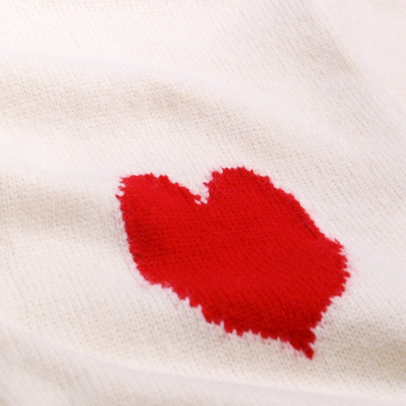 Women's spring heart knit cardigan
