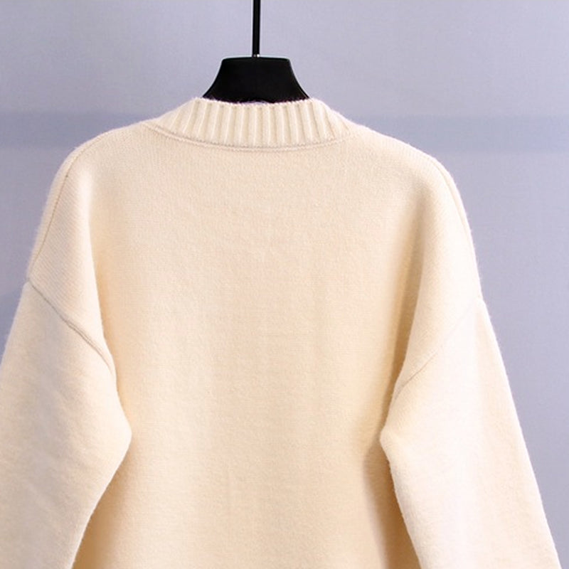 Women's spring heart knit cardigan