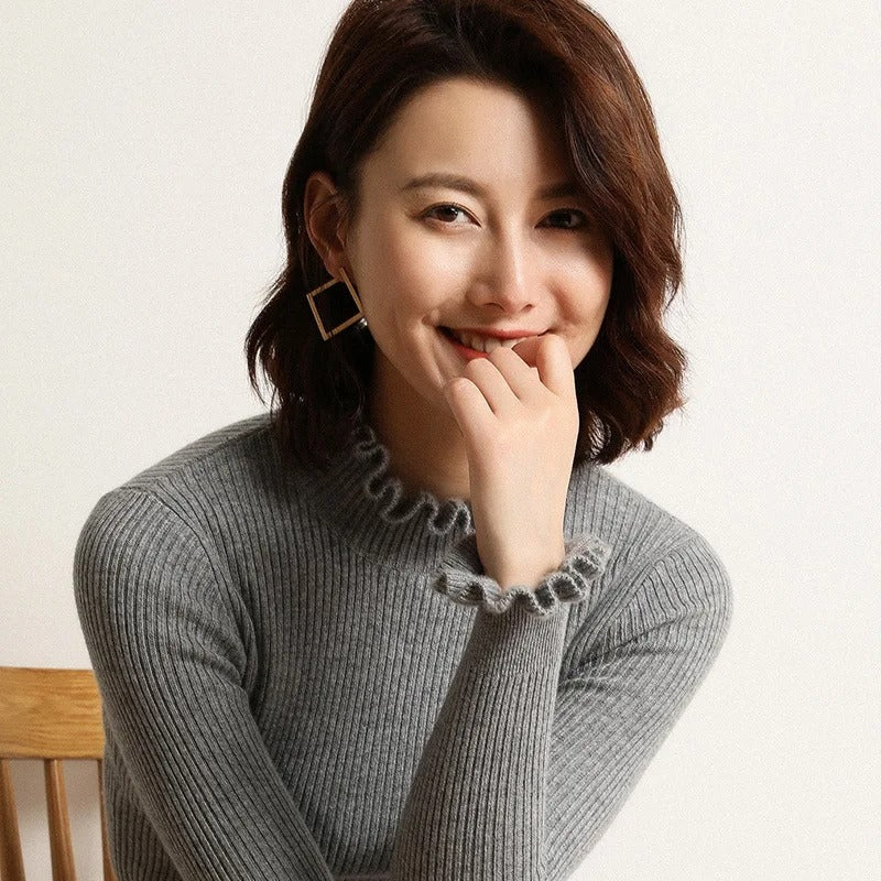Women's slim fit long sleeve sweater