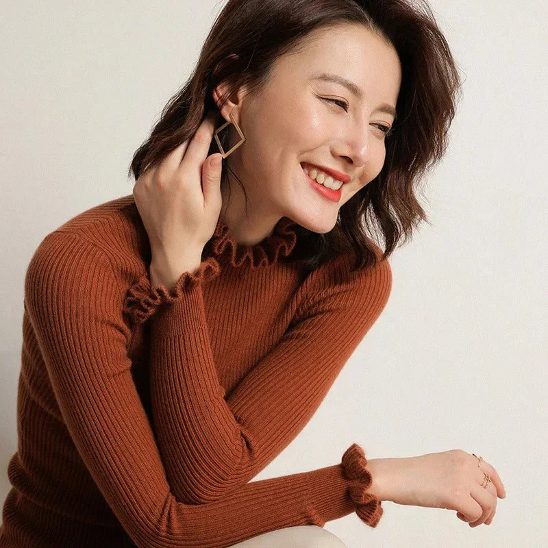 Women's slim fit long sleeve sweater