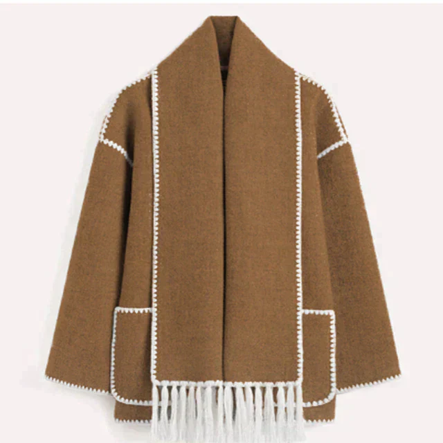 Women's statement oversize jacket with scarf