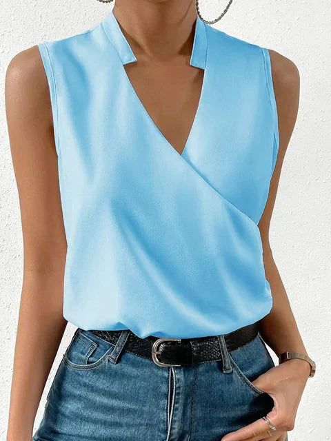 Sleeveless Printed Tank Top - Lightweight Summer Casual Blouse