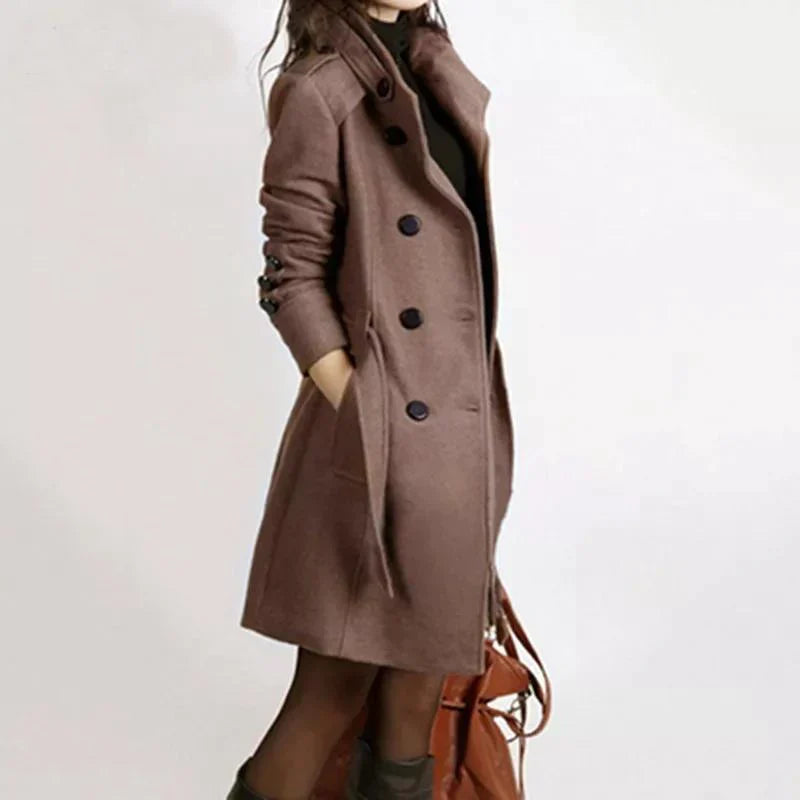 Women's slim fit mid-length autumn winter coat