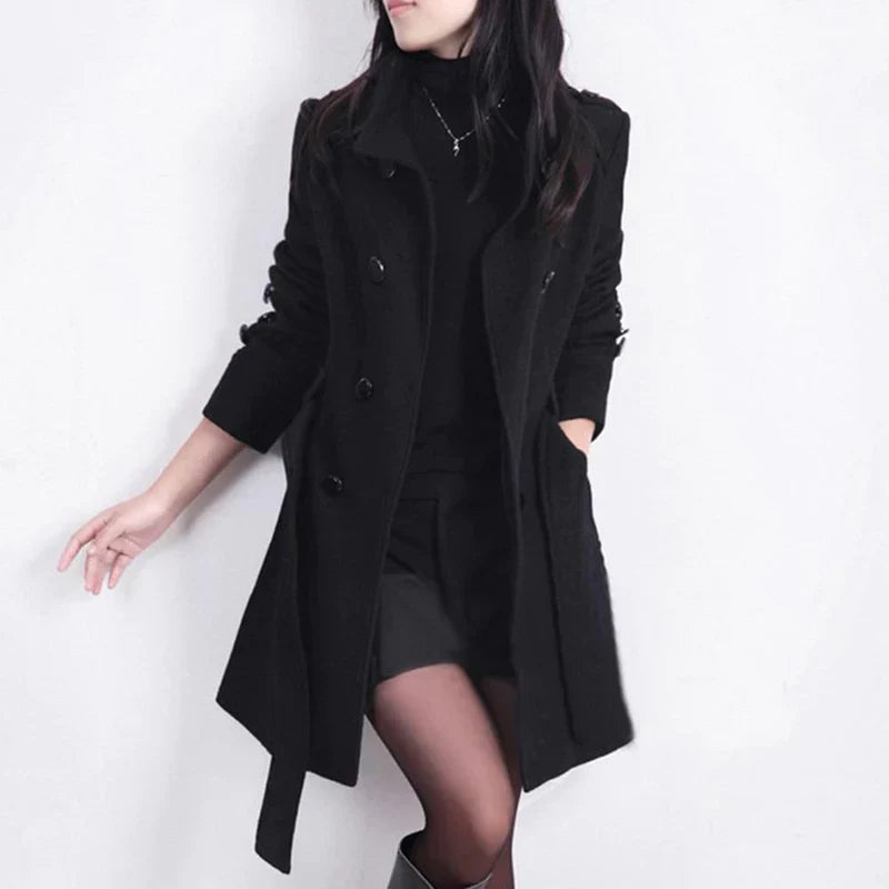 Women's slim fit mid-length autumn winter coat